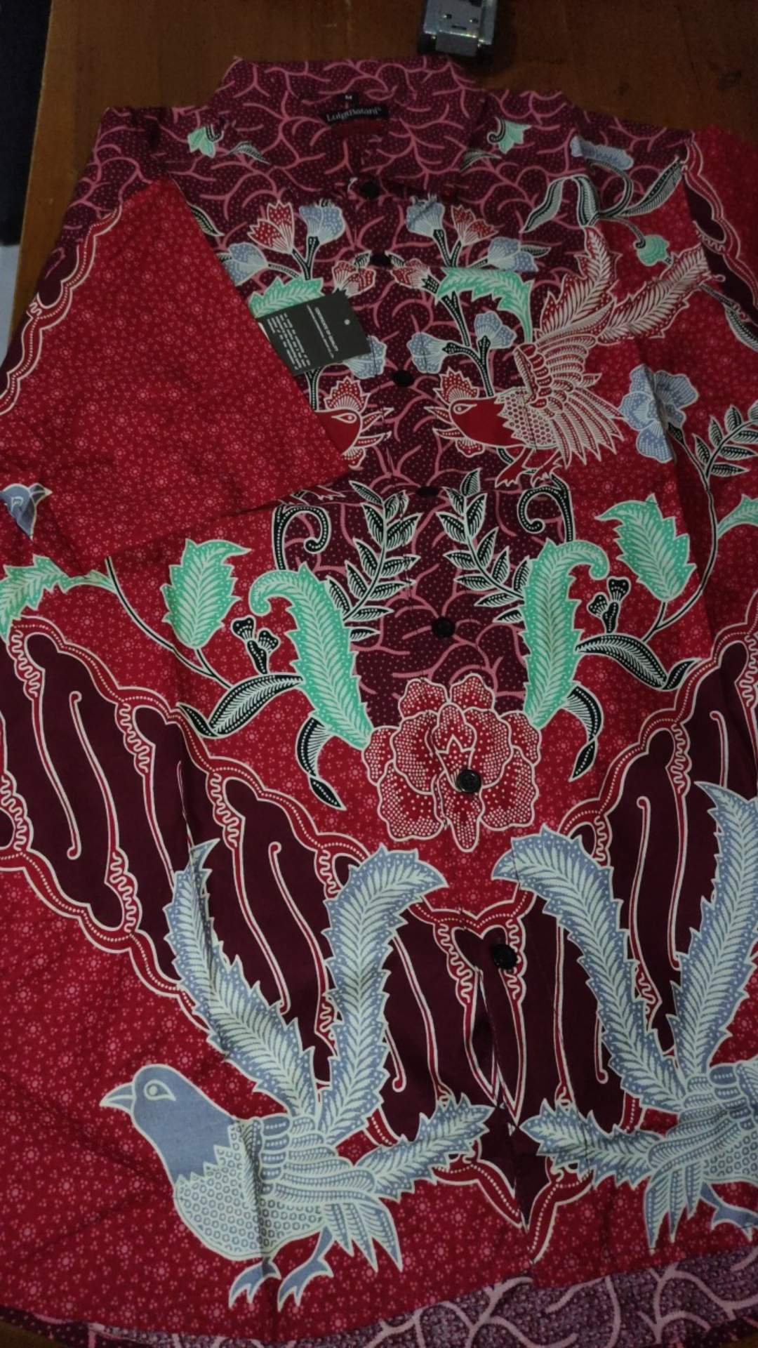 Kemeja Batik Pria Slim Fit Lengan Pendek Original Odza  Warna Merah Imlek Os233