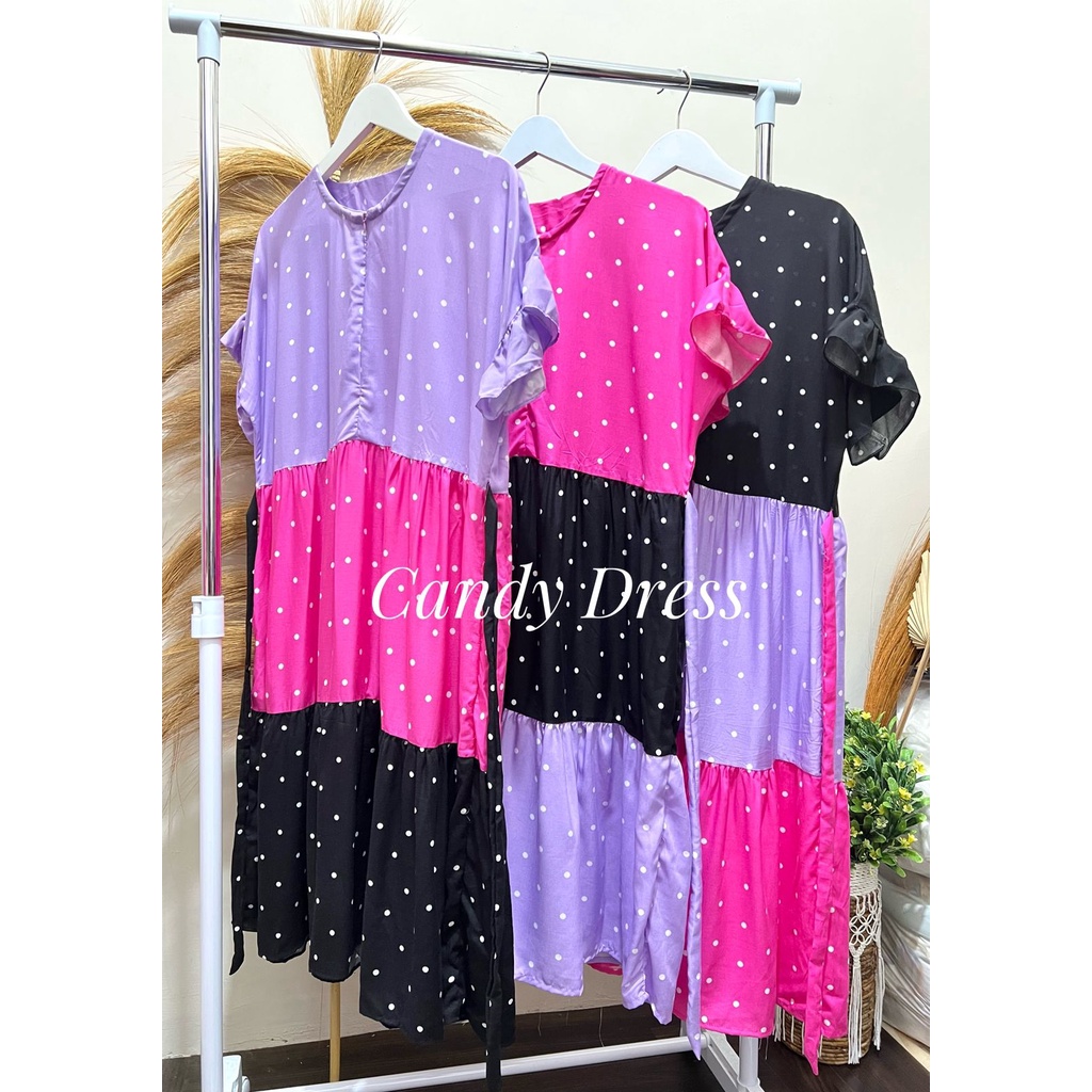 Candy Dress Pelangi Daster Jumbo Busui Terbaru