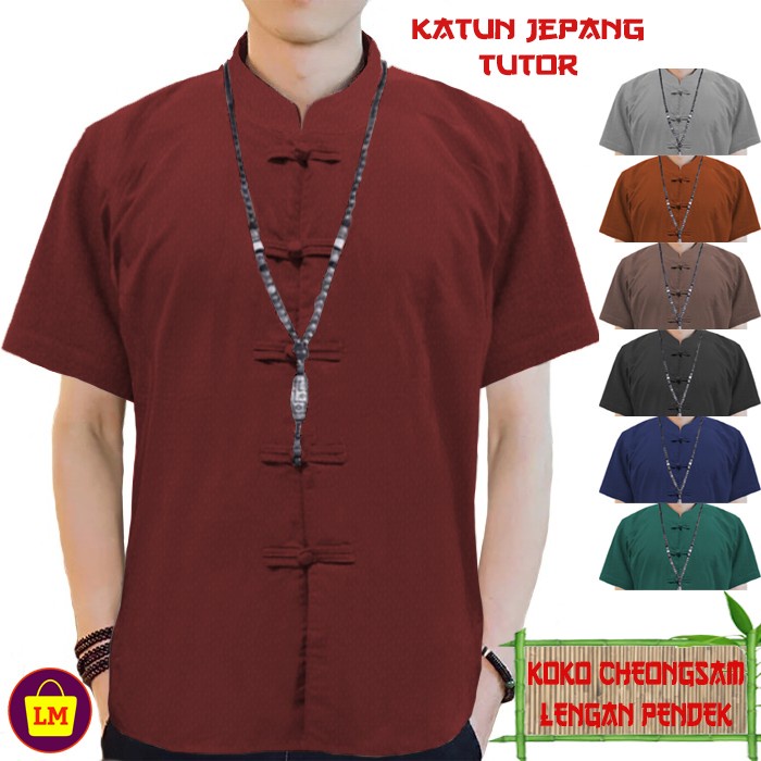 Baju Koko Pria Lengan Pendek KOKO CHEONGSAM IPMAN LMS 17048-17056 - Maroon, M