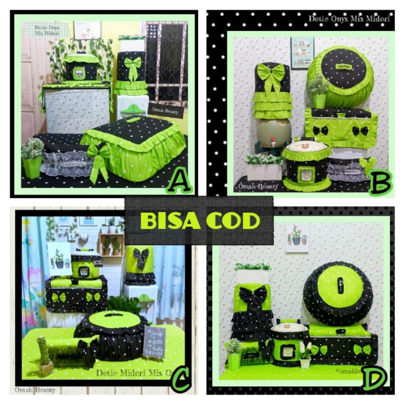 PREORDER Home Kitchen Set Dapur Abstrak Minimalis / Kitchenset Dotie Polkadot Hitam Hijau Tosca Mono