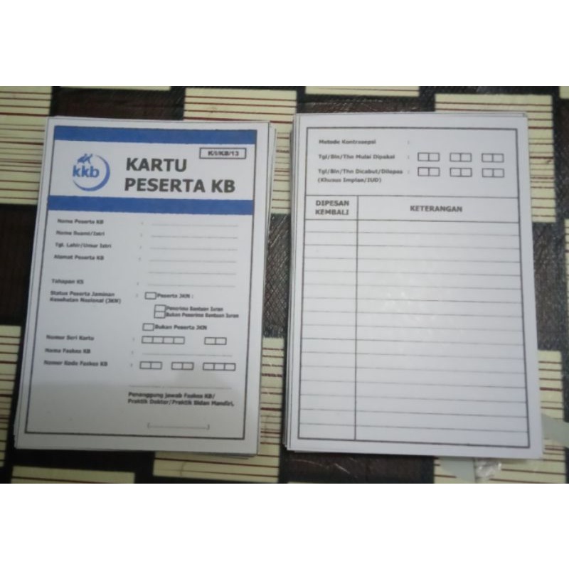 

Kartu Peserta KB (Keluarga Berencana)