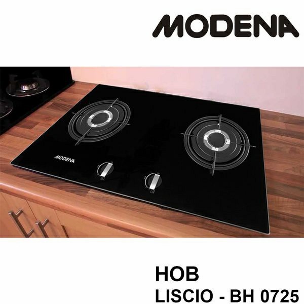 Modena Kompor Tanam 2 Tungku BH 0725 - BH0725 Liscio Gas Hob Kaca