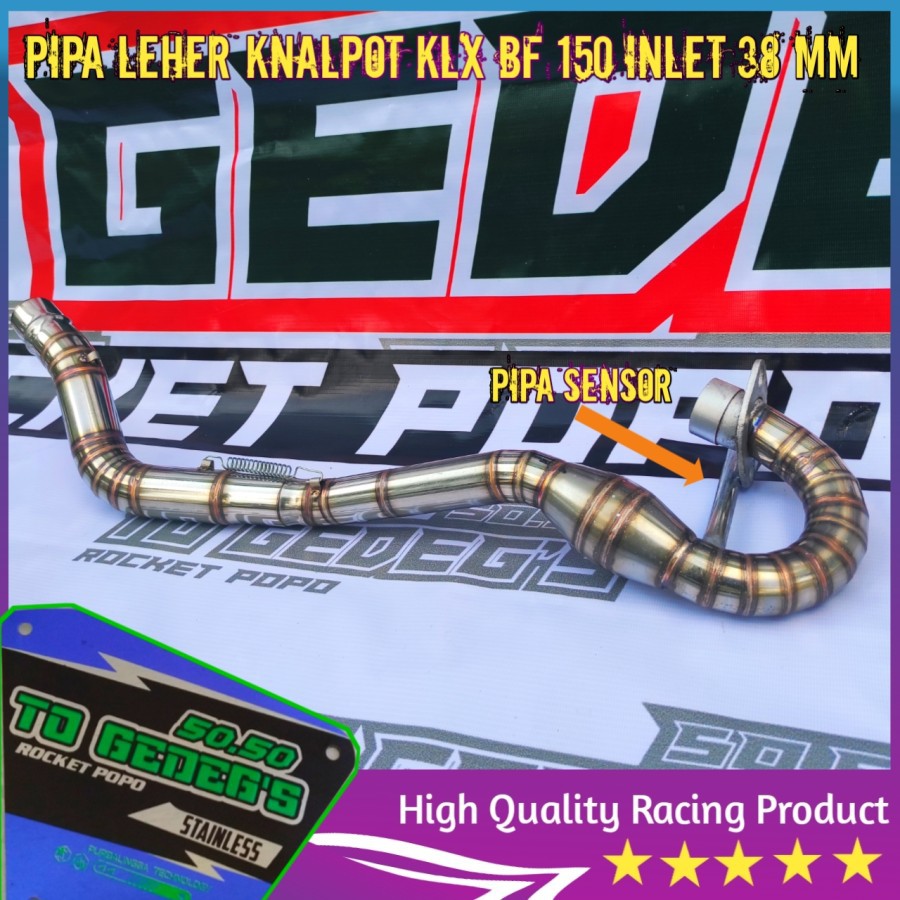 Leher pipa knalpot klx 150 new Bf stainlees stell - leher klx 150