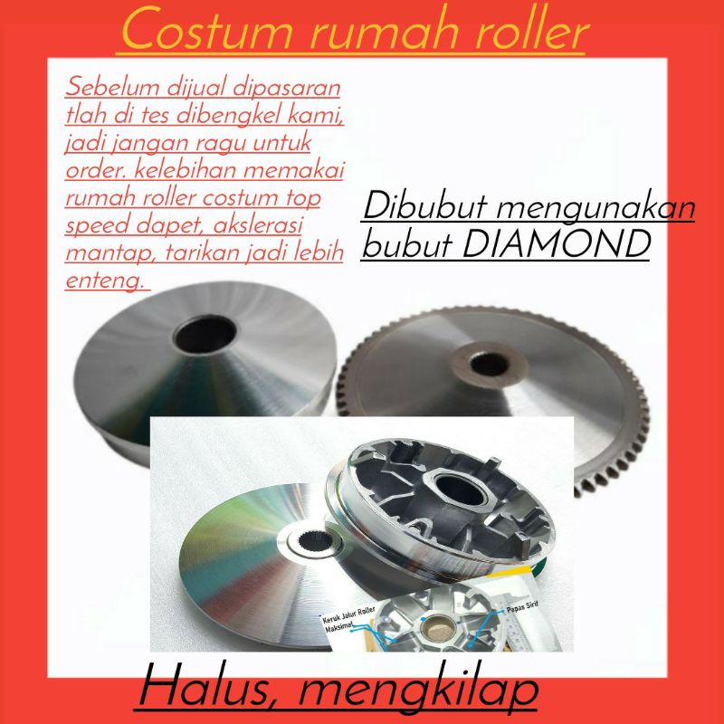 Rumah Roller Costum Interlock Vario karbu Beat karbu Scoopy karbu Spacy karbu Beat fi Scoopy Fi spacy fi 13,5 13,8 DrajatBy ghio motor