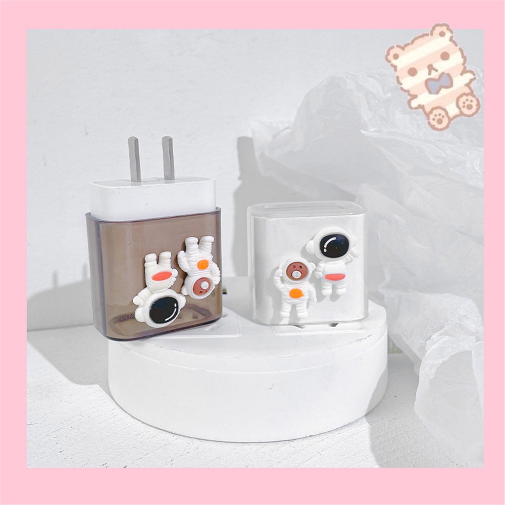 【COD Tangding】Cartoon Cute Astronaut Charging Head Cable Protect Cover Case for IPhone 18/20W Charger Just Cover No Have Charge