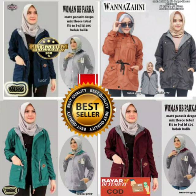 WnZ-JAKET PARKA WANITA / PARKA BB / Jaket BOLAK BALIK / JAKET TERMURAH/TERLARIS / JAKET WANITA KOREA