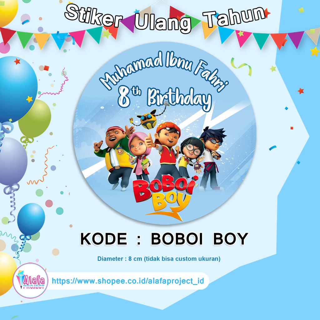 

Alafaproject Birthday Sticker Boboi Boy Custom