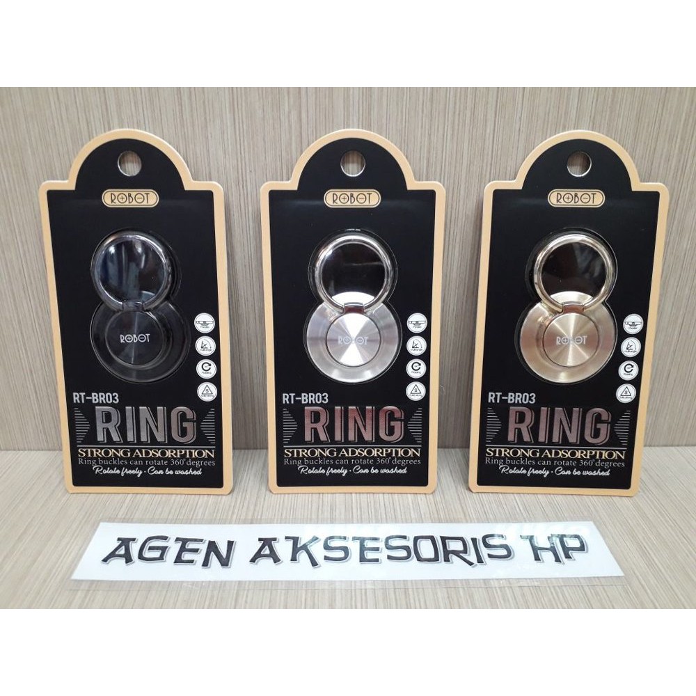 Ring Stand ROBOT Ring Stent Gantungan HP 360 Degrees Strong Adsorption Luxury iRing