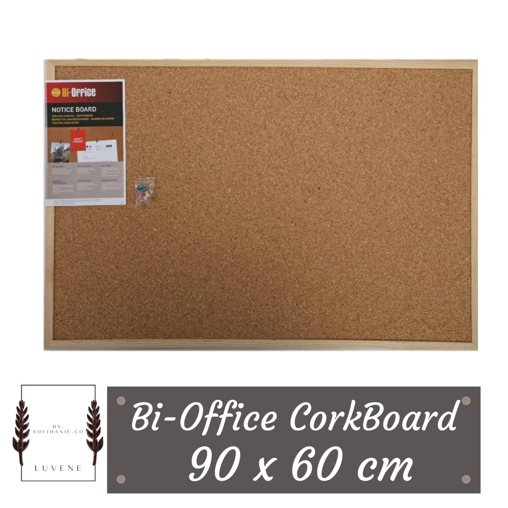 

Bi-Office Cork board 90 x 60 cm (papan tempel)