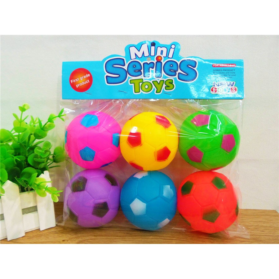 Mainan Bola Karet Bunyi set 6 PCS  B 846