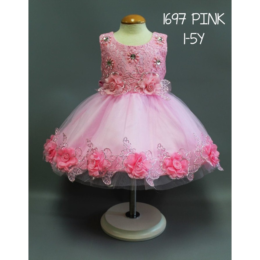 DRESS PESTA ANAK/DRESS ANAK IMPORT/DRESS ANAK WARNA PINK