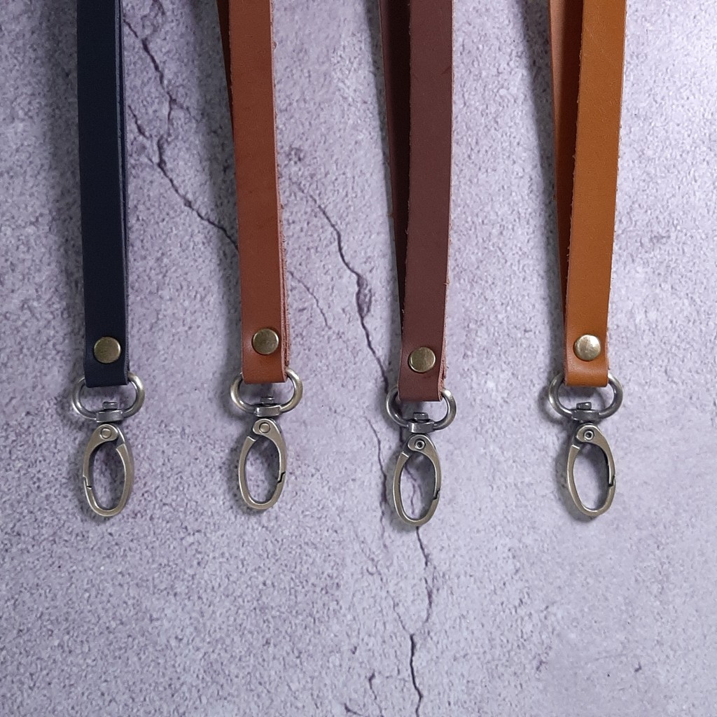 Tali Lanyard ID CARD, Tali Tas, Aksesoris Faux Leather Bahan Premium