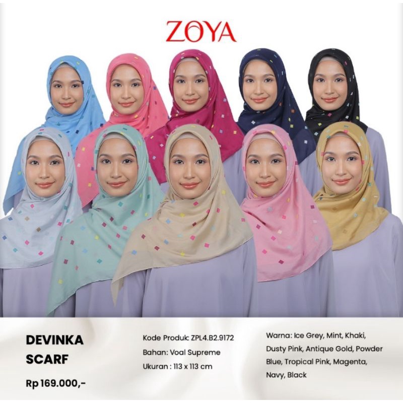 Zoya Hijab Segiempat Devinka Scarf PROMO
