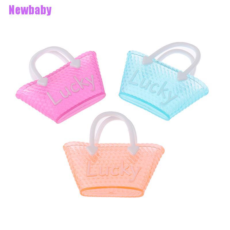 (Newbaby) 3pcs / lot Tas Handbag / Bahu / Selempang Bahan Kulit Untuk Aksesoris Rumah Boneka