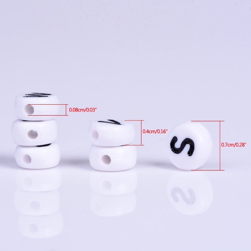 SIY  100x White Letter Alphabet Acrylic Loose Beads For Bracelet Jewelry DIY Finding