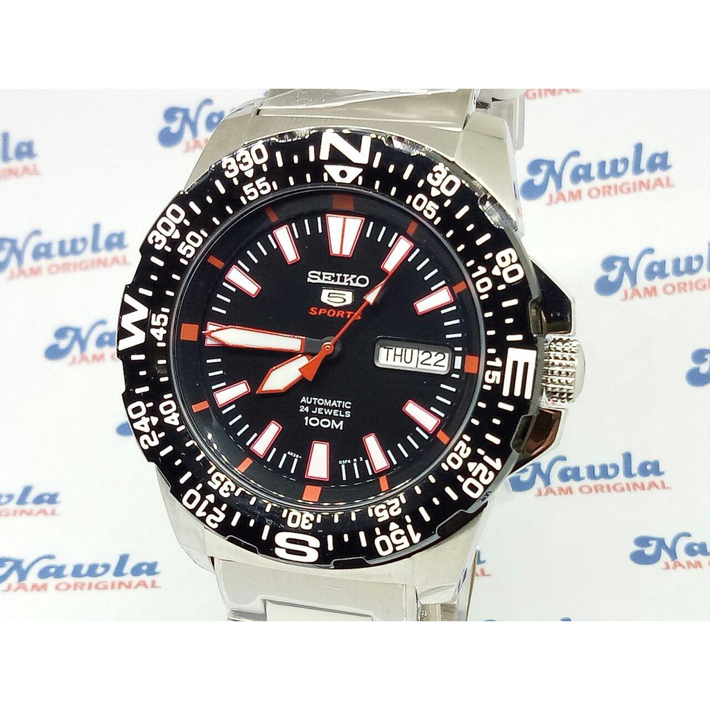 Seiko 5 Sports SRP541K1 Black Compass Bezel - Jam Tangan Pria SRP541