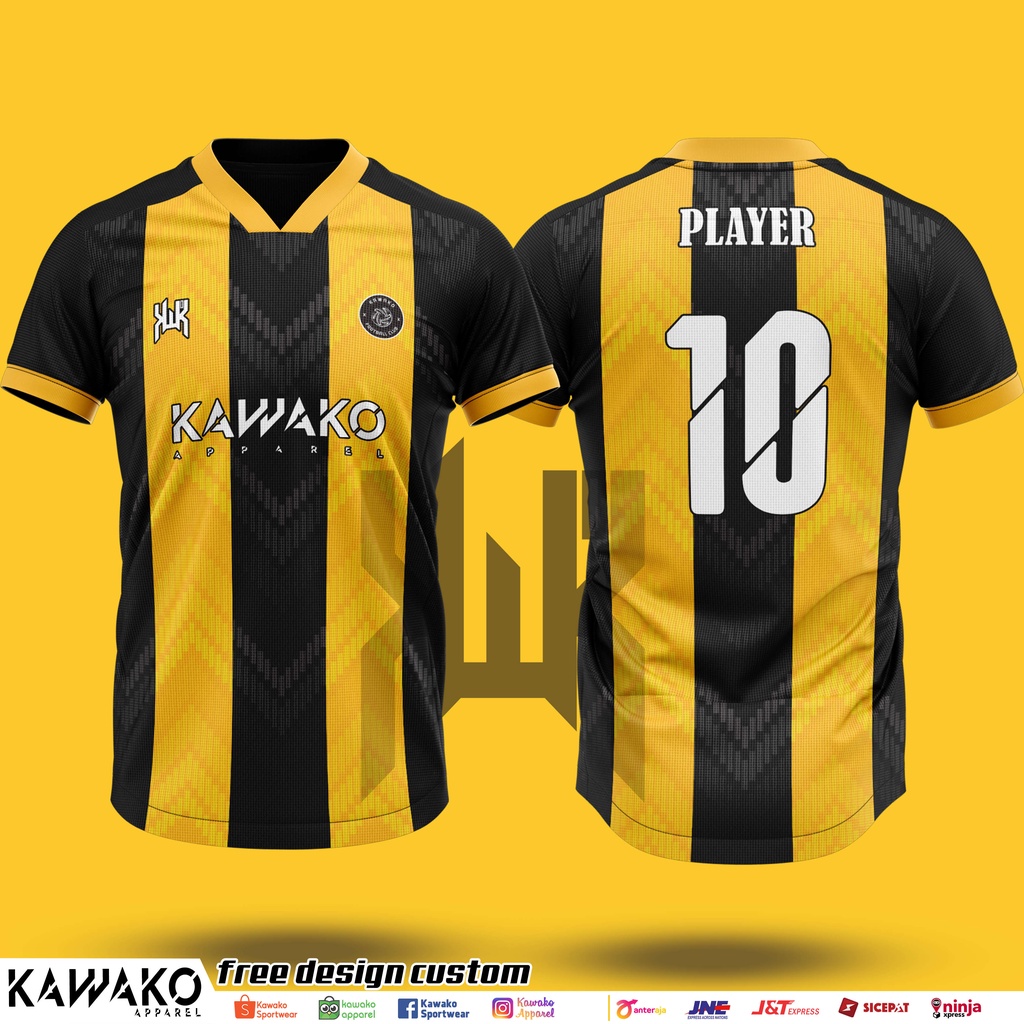 Jual Jersey Olahraga Sepak Bola & Futsal (motif Simple, Hitam Kuning ...