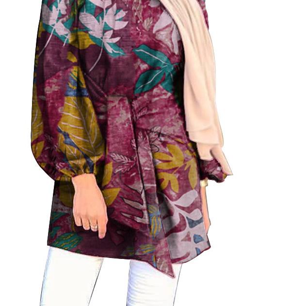 ⅍ ZANZEA Women Puff Sleeves Elastic Cuffs Bandage Muslim Blouse ✶