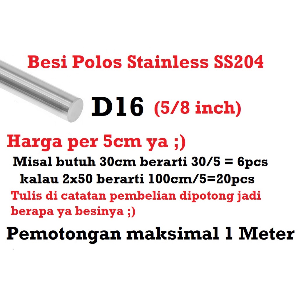 [HAEBOT] Besi Polos Linear Shaft As 16mm Stainless Steel CNC 3D Printer Smooth Rod Harga 5cm SS 204 Mekanik Part Slider Batang