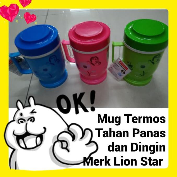 Buruan Gelas/Mug Termos Lion Star 450 Ml.(Khusus Gojek). Murah