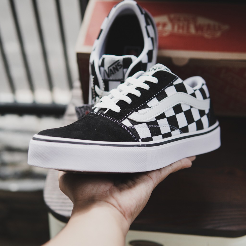 DISKON 50% !! SEPATU SNEAKERS PRIA VANS MOTIF CATUR CHEKBOARD KANVAS PREMIUM LOW SHOES SKATE MURAH