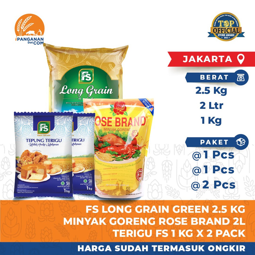 

Paket Sembako iPanganan H - Beras, Tepung Terigu & Minyak Goreng (Harga + Ongkir)