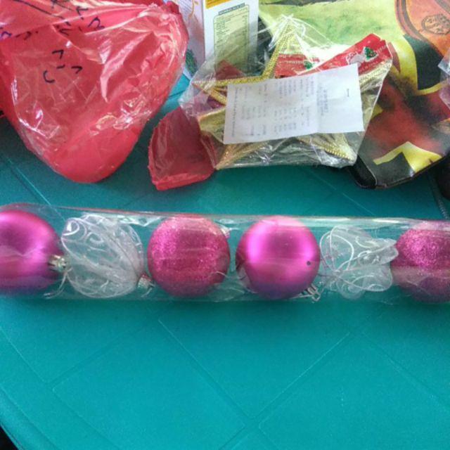 Aksesoris Pohon Natal / Hiasan Bola Natal  4/ 5/ 6/ 7 Cm  Pajangan Gantungan Pernik Pohon Natal