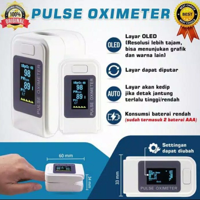 Oximeter Pulse Oxymeter Fingertip saturasi oksigen LK87 LK89