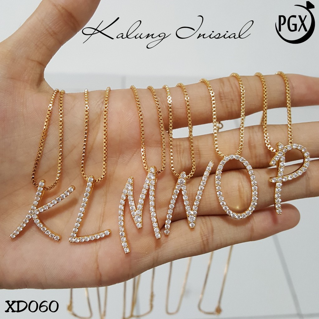 PGX Kalung Wanita Huruf Inisial Nama Xuping Aksesoris Fashion Perhiasan Lapis Emas - XD060