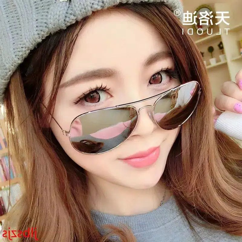 Kacamata Logam Lensa Berwarna Luar Ruangan Women's CatEye Sunglasses