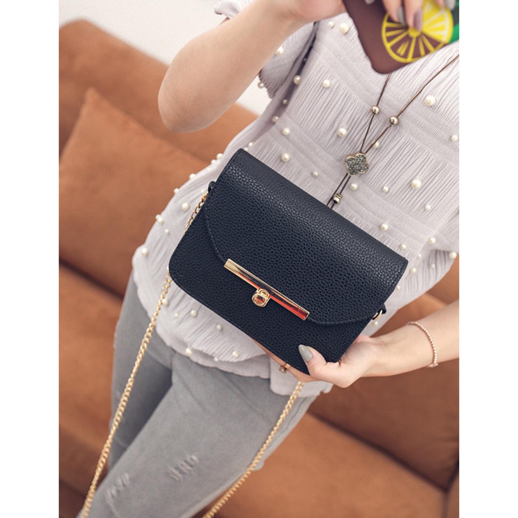 tas pundak korea mini / Korean chain mini square shoulderbag BTA041(2C5)