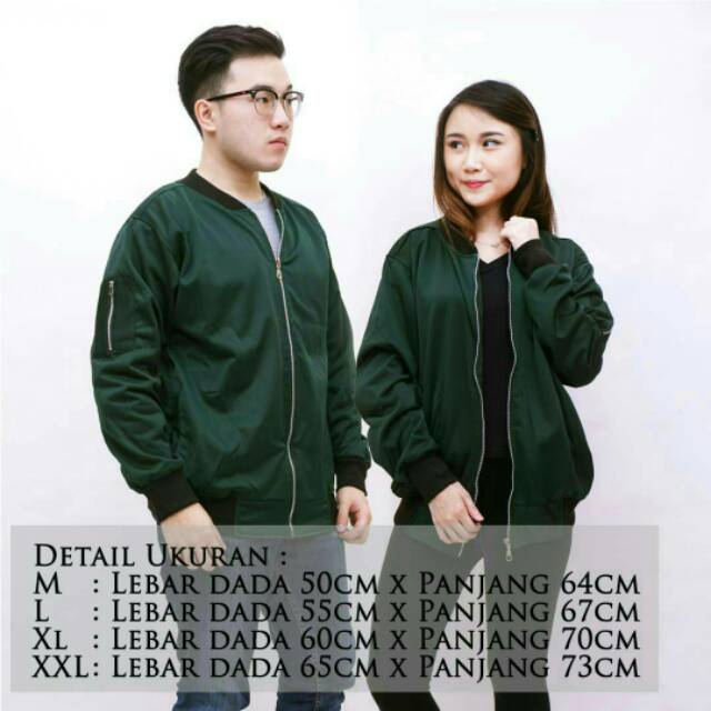 Jaket bomber hijau botol