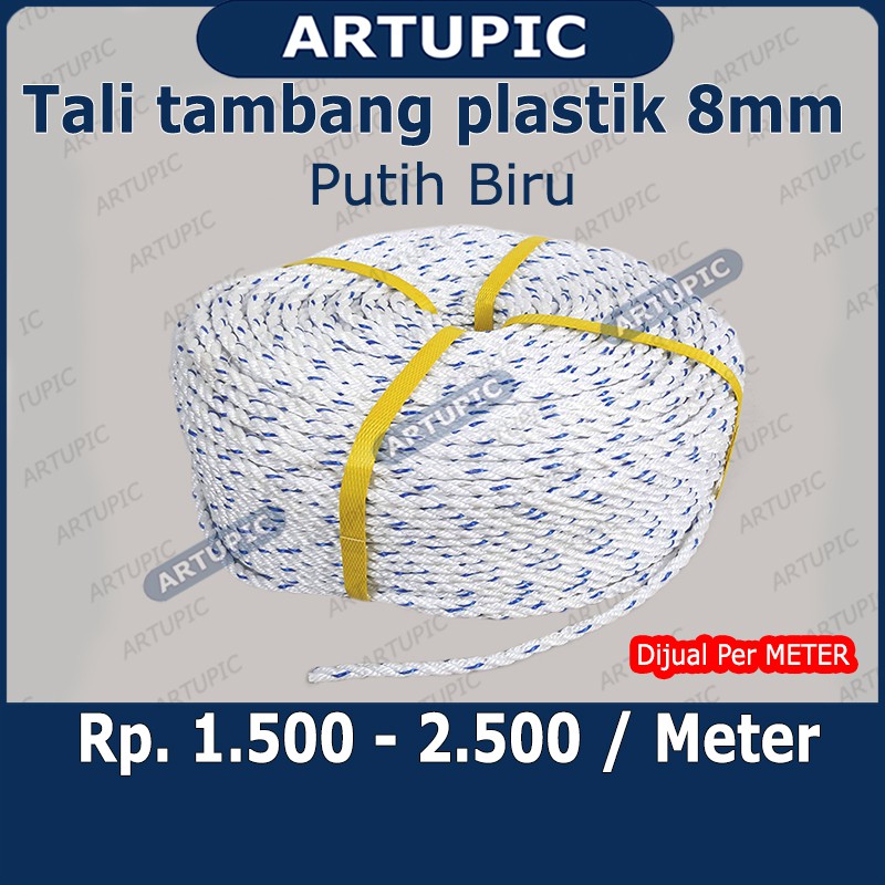 Tali Tambang Plastik 8 mm Tali Terpal Kandang Ayam Tali Ikat Truk Barang Berat Jala Jaring Pengaman