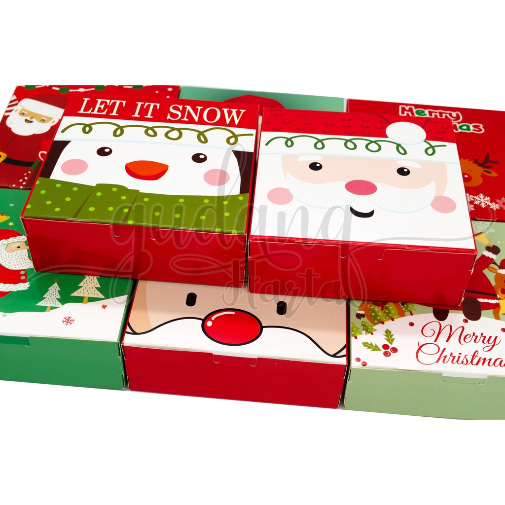 Box Natal Mini Motif Lucu Christmas Box Santa Snow Deer Kotak Serbaguna GH 509008