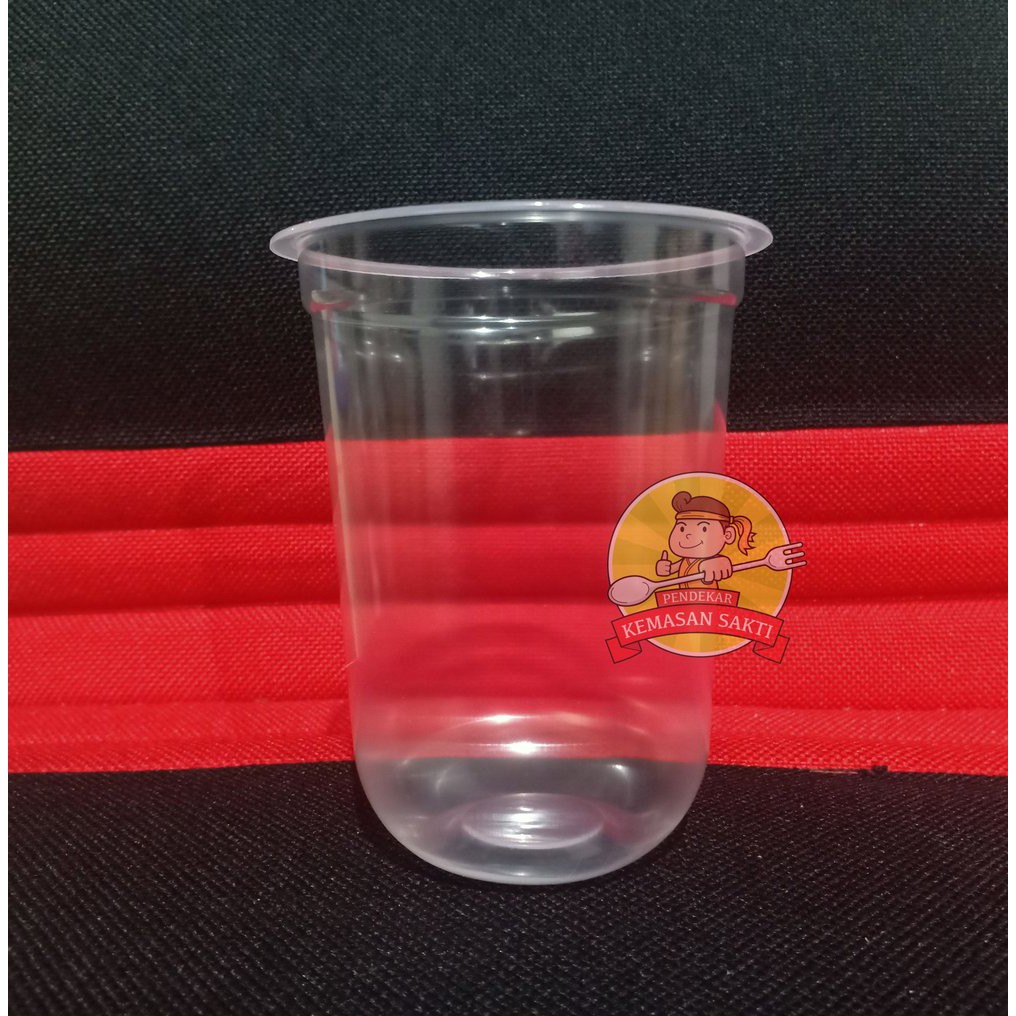 Langsung Order Gelas Cup Oval u - Cup Plastik Oval - Cup Boba - Cup u 16 oz Terlaris