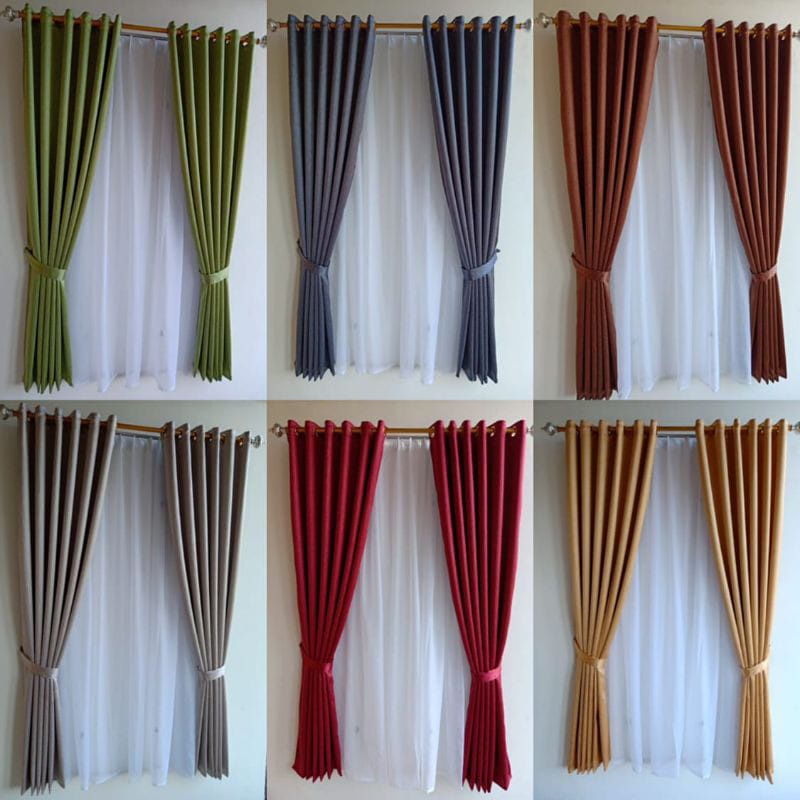 Gorden polos embos tebal murah gorden import