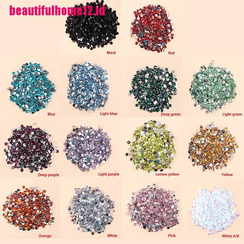 1000pcs Kristal Berlian Imitasi Bahan Resin Ukuran 5mm Untuk Pakaian / Nail Art