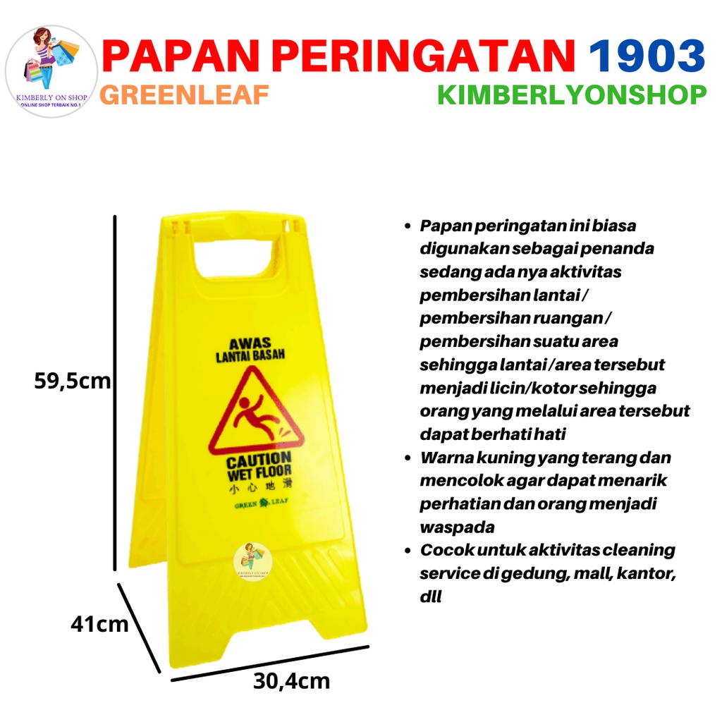 Sign Floor Papan Peringatan Lantai Basah Sign Board 1903 Green Leaf