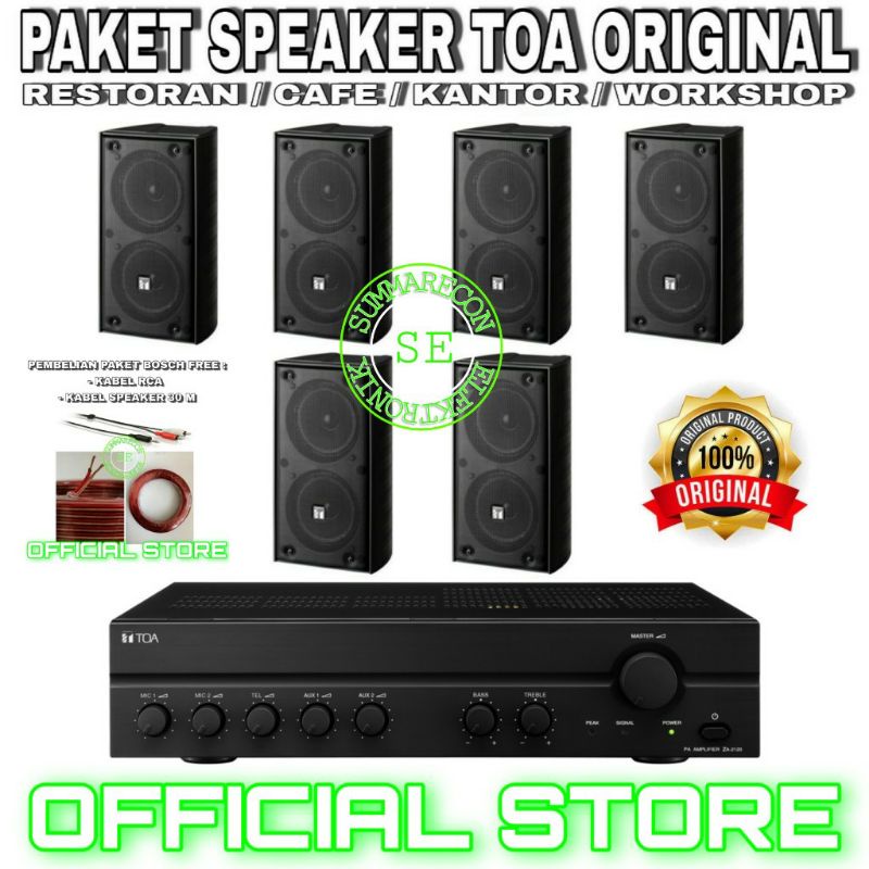 paket speaker toa restoran cafe kantor amplifier speaker toa 6 speaker