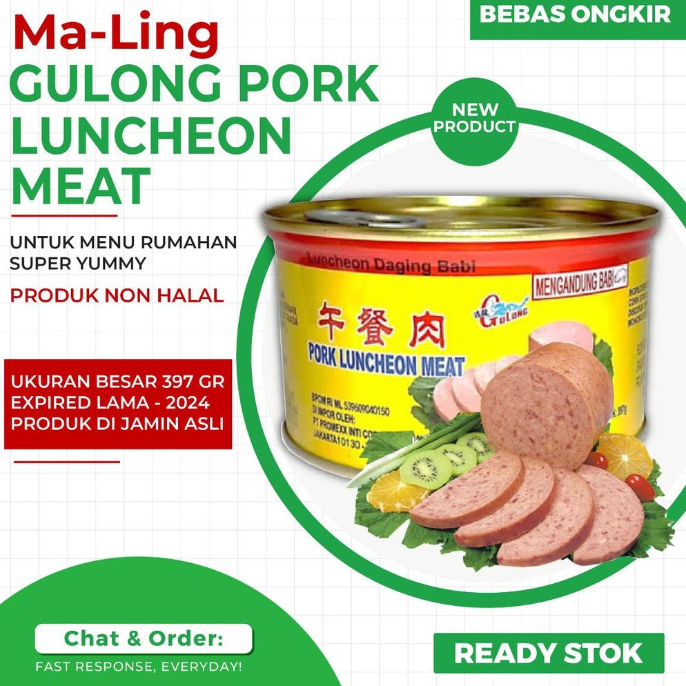 

[Art. DQ0421] MALING GULONG / Pork Luncheon Meat GULONG 397 gr - NON HALAL - UKURAN BESAR