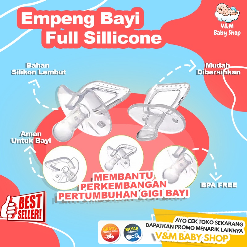 VnM009 | Empeng Bayi Full Sillicone / Dot Perlengkapan Bayi / Finger Pacifier / Nipple Pacifier