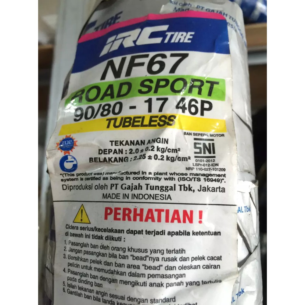 IRC 90/80-17 NF67 TL