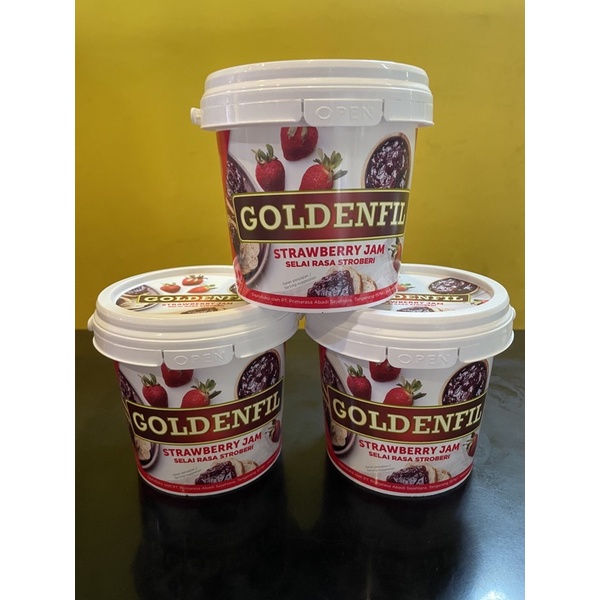 

goldenfil selai rasa strawberry kemasan 1kg