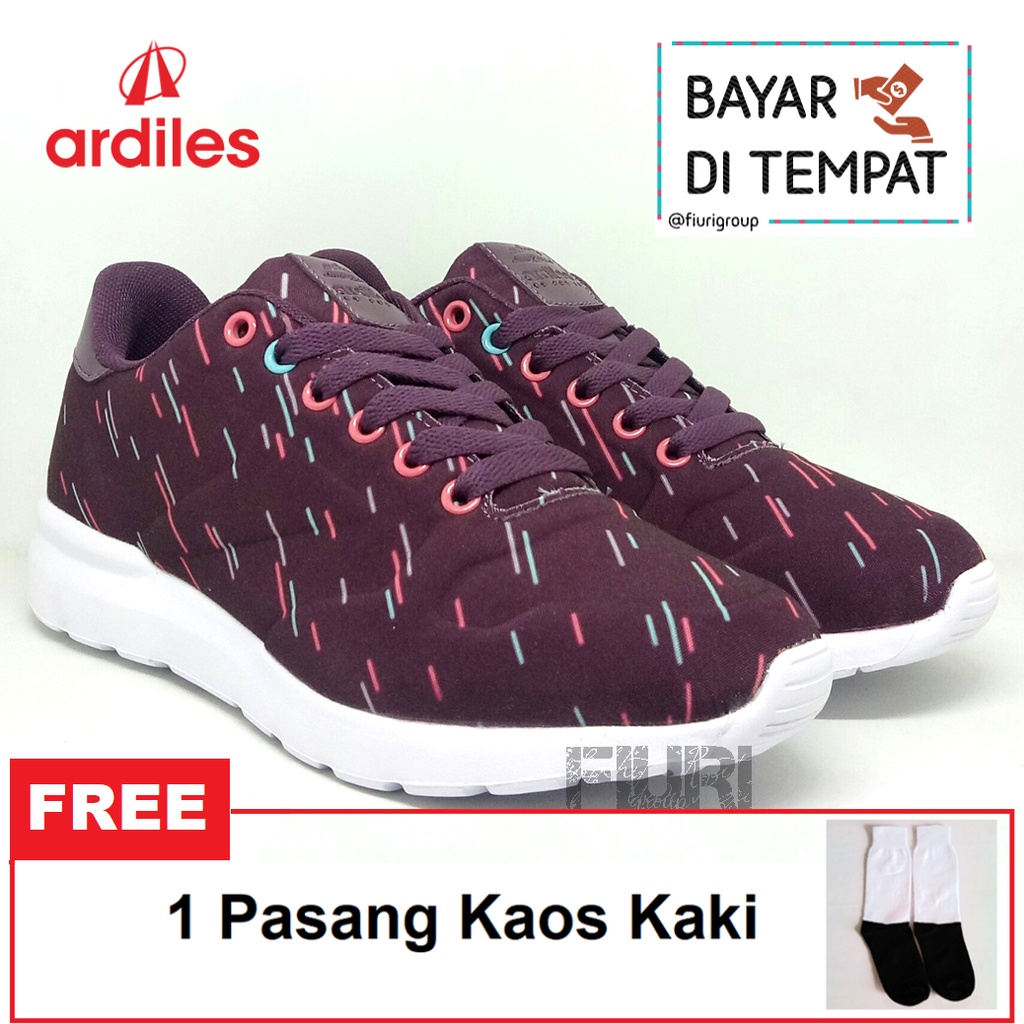 ARDILES Original JOLENE 37-40 MAROON Sepatu Kets Sneakers Olahraga Running Sport Wanita FIURI