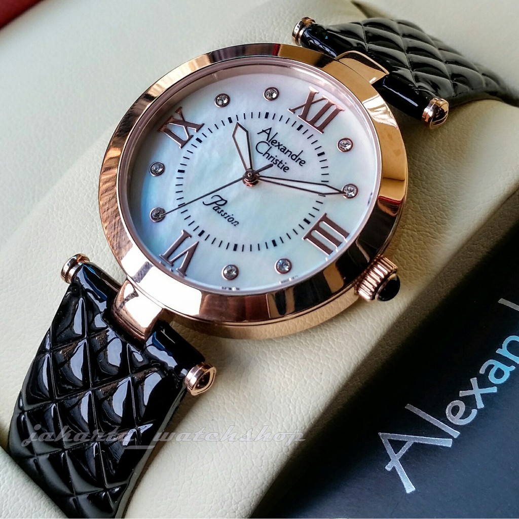 JAM WANITA ALEXANDRE CHRISTIE AC 8825 LH HITAM (ORIGINAL)