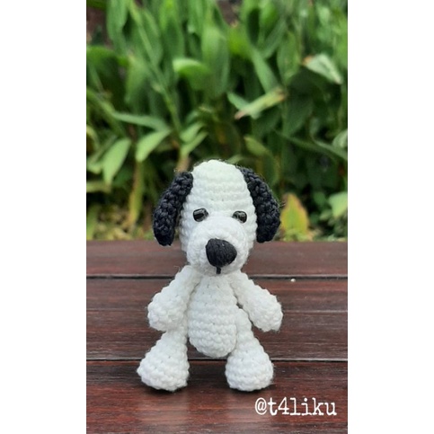 Boneka Rajut Amigurumi Bahan Benang Katun Bali Snoopy 6cm