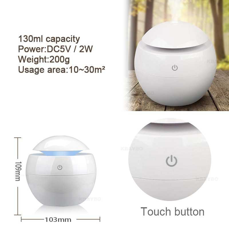 Air Humidifier Aromatherapy 130ml RGB Night Light Pelembab Udara Aromaterapi Ultrasonic Diffuser