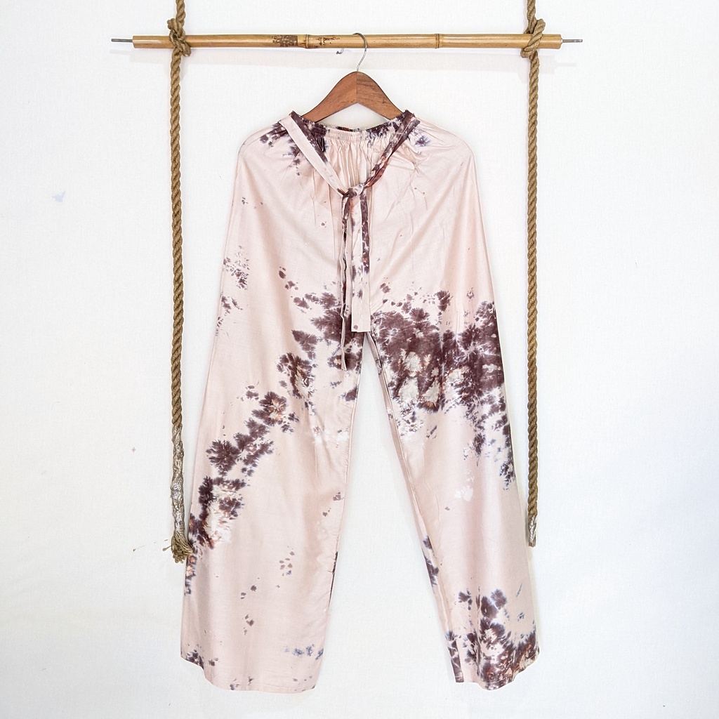 Celana Tidur Kulot Super Jumbo Bahan Rayon Big Size Wanita Premium Murah OOTD Celana Panjang Daily Cullote Tie Dye Shibori Kulot Panjang Wanita Pria XXL-Mocha Brown