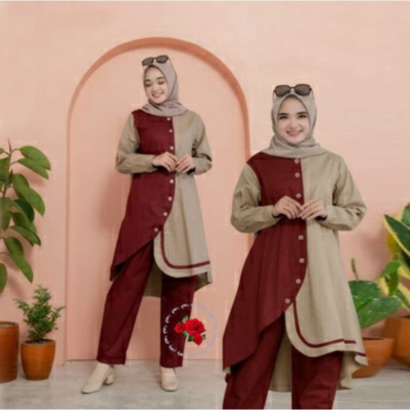 ELONAFASHION /Set Verda/SETELAN HARIAN WANITA/ATASAN BAWAHAN PREMIUM QUALITY/BESTSELLER