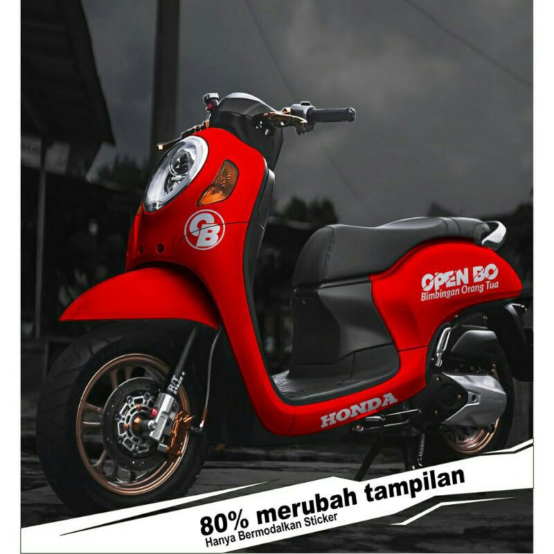 Sticker Scoopy striping Scoopy Open BO Bimbingan ORang Tua